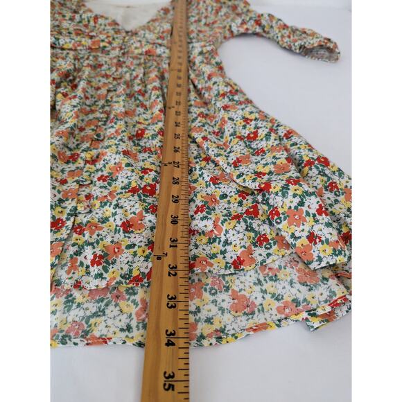 Et Clet Floral Babydoll Puff Sleeve Pleated Mini Dress Size M‎ Peasant Coquette - Picture 10 of 10